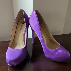 Royal Purple Satin Heels
